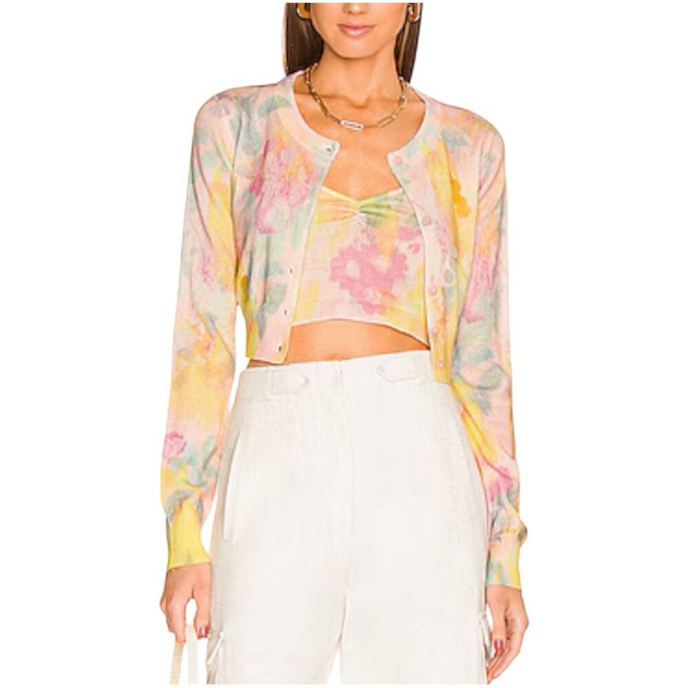 NWT Le Superbe Hailey Set Wool Cashmere Blend Knit Crop Top and Cardigan SMALL